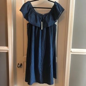+ Size Denim Off the Shoulder Dress NWT